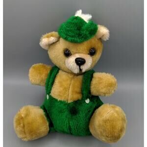 Vintage Broadway Toy Oktoberfest German Novelty 10" Bear Hard Plush Green Hat